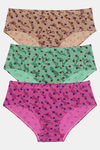 Rosaline Pure Cotton Full Coverage Hive Print Panty (Pack of 3) — thumbnail 5